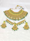 Green Colour Style Roof Stylish Wedding Necklace Earrings And Tika Bridal Jewellery Collection SR N 111